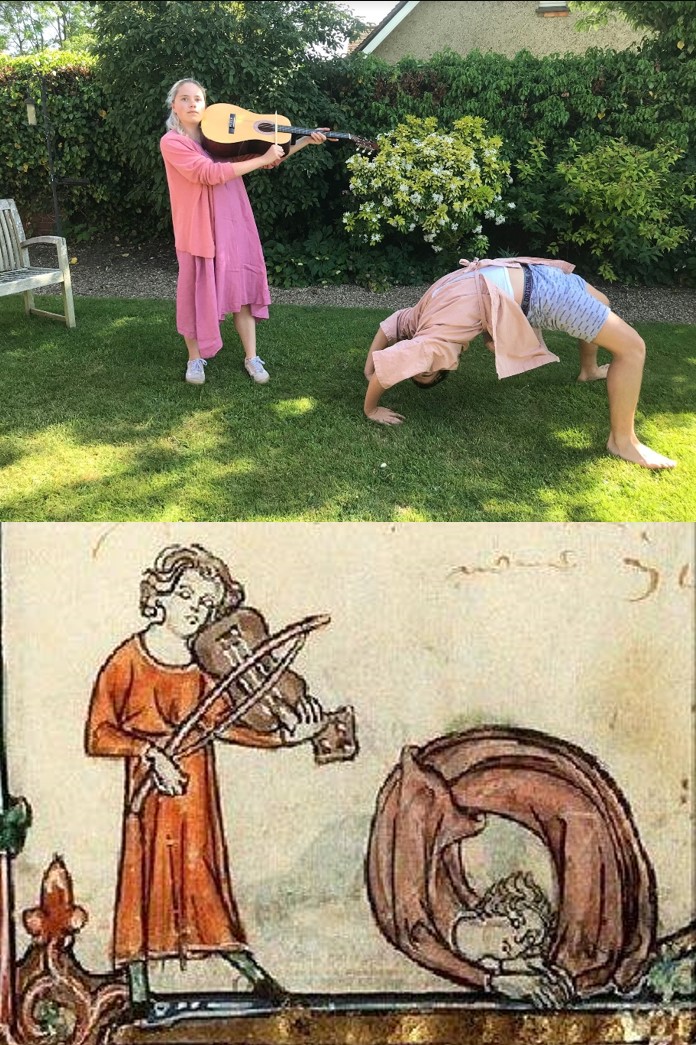 Jess’s recreation of a medieval manuscript featured some very impressive acrobatics!