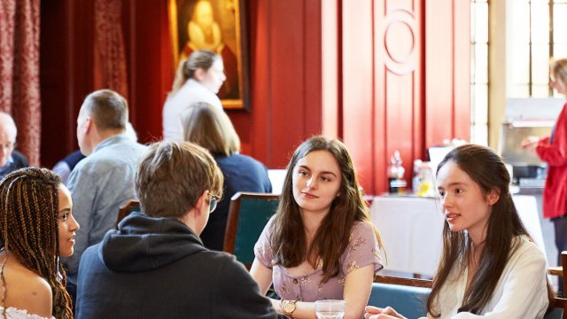 Students enjoying lunch in the Dining Hall